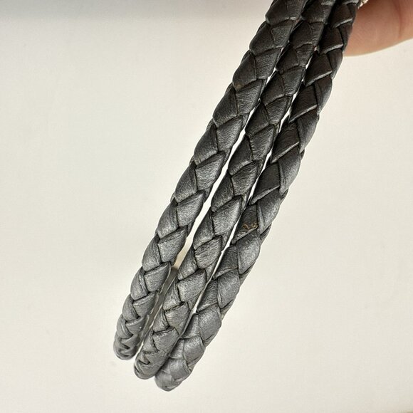 Michael Dawkins Bracelet Starry Night Braided Leather 3 Strand Sterling Silver - Picture 7 of 9